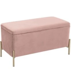 Leitmotiv Bank Snog XL - Velvet Roze, Goud Geverfde Poten - 90x45x45cm