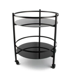 Serveerwagen 48xH61,5cm 2 Lagen Zwart Bar