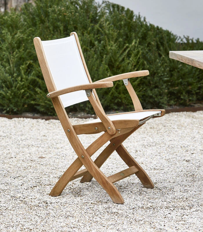 Tuinstoel Met Armleuning Gili Outdoor Dining Armchair - Teakout - Wit 2 Tuinstoel Met Armleuning Gili Outdoor Dining Armchair - Teakout - Wit - Afbeelding 2