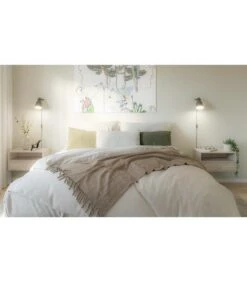 Zwevend Nachtkastje HOPE Met Knop, Berkenhout -Huishoudelijke Producten Winkel 069789196a8743ea8dcbb0580fd0ab32