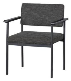 WOOOD Eetkamerstoel Gust - Polyester - Donkergrijs - Set Van 2