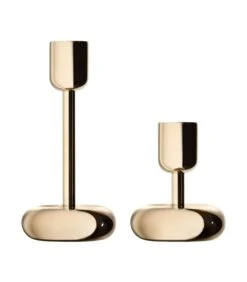 Iittala Nappula Kandelaar Messing Cadeauverpakking Set Van 2