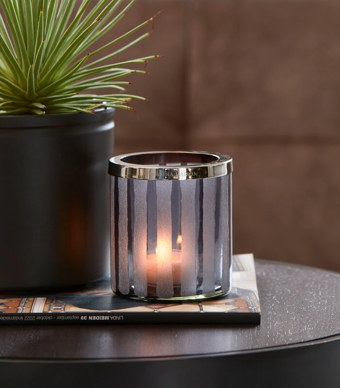 Waxinelichthouder Glas, Theelichthouder Streep - Santa Monica - Paars 2 Waxinelichthouder Glas, Theelichthouder Streep - Santa Monica - Paars - Afbeelding 2