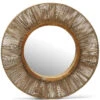 Spiegel Rond Met Decoratieve Rand, Wandspiegel - Lupine Rope - Bruin