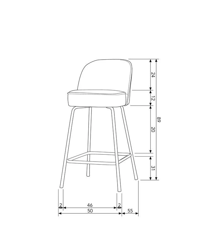BePureHome Vogue Barstoel 65 Cm - Geweven Stof - Zand - 89x50x55 4 BePureHome Vogue Barstoel 65 Cm - Geweven Stof - Zand - 89x50x55 - Afbeelding 4