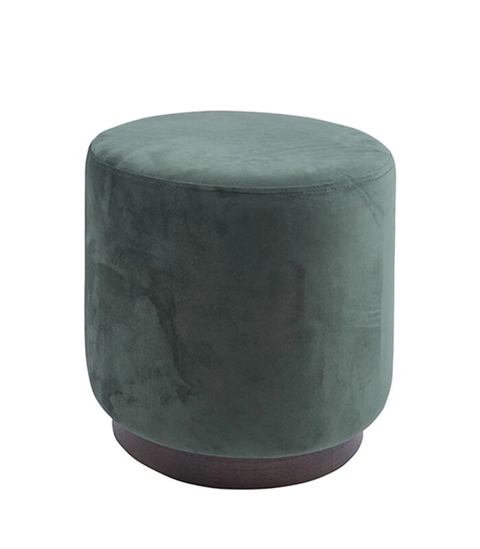Leitmotiv Poef W. Wood Rim - Velvet Donker Groen - Medium - 36x38cm 1 Leitmotiv Poef W. Wood Rim - Velvet Donker Groen - Medium - 36x38cm