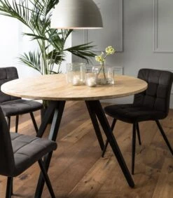 Eettafel Magnifera - Hout/Zwart - Ø120cm -Huishoudelijke Producten Winkel 15cd9ce474aa46199183debcb58a110d