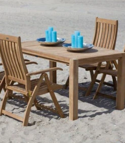 Verstelbare Tuinstoel Comfort - Teak - Naturel - 109x74x58 -Huishoudelijke Producten Winkel 162ae4e226ed40058673171b511089cc