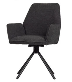 Amber Draai Eetkamerstoel - Boucle - Grijs - Set Van 2