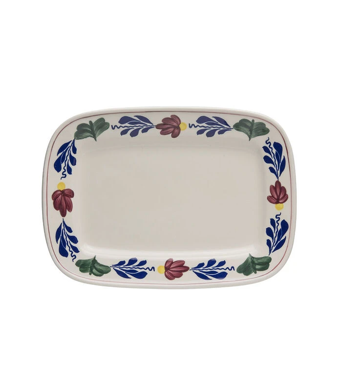 Bord Rechthoekig 25x18cm - Boerenbont 1 Bord Rechthoekig 25x18cm - Boerenbont