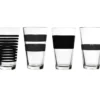Glas 32,5cl Zwart Stripes - Set/4