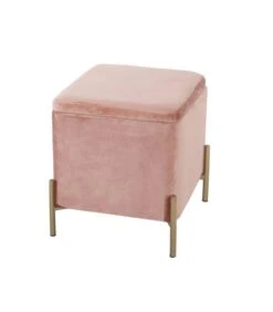 Leitmotiv Poef Snog - Roze/Goud - 45x45x47cm