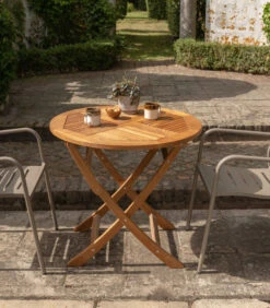 Inklaptafel Tuin Folding - Teak - Naturel - 75x80x80 -Huishoudelijke Producten Winkel 1fa03f41f8f349d8a9dfd200ea6db380