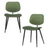 WOOOD Jackie Eetkamerstoel - Fluweel - Groen - Set Van 2