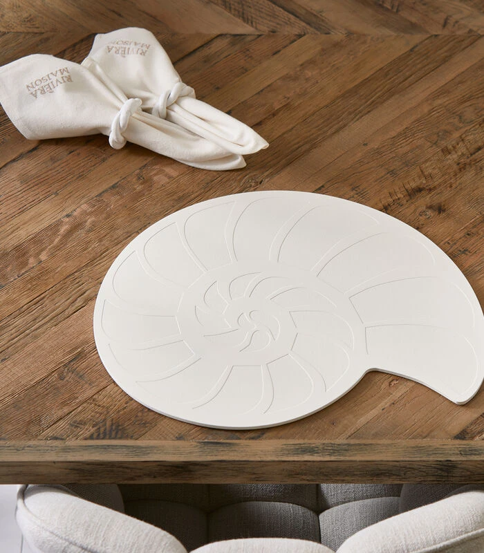 Placemat In Vorm Van Schelp, Afneembare Onderlegger - Sea Shell - Wit 2 Placemat In Vorm Van Schelp, Afneembare Onderlegger - Sea Shell - Wit - Afbeelding 2