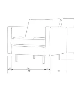 BePureHome Fauteuil Rodeo Classic - Velvet - Khaki - 83x98x88 -Huishoudelijke Producten Winkel 236a7a169f024211928c3119f6fee957