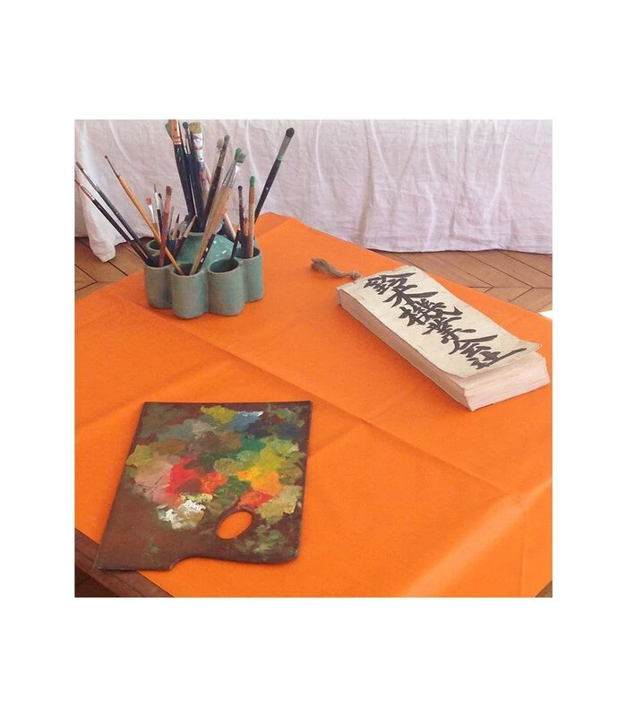 Effen Oranje Gecoat Tafelkleed 2 Effen Oranje Gecoat Tafelkleed - Afbeelding 2