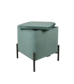 Leitmotiv Poef Snog - Jade Groen/Zwart - 45x45x47cm