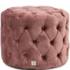 Riviera Maison Poef Rond Velvet 55 Cm - Opera Voetenbankje - Roze