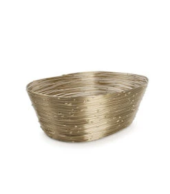 Draadmand 20,5x15xH7cm Goud Wire