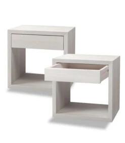 2 X Zwevend Nachtkastje HUGO Met Lade In Berkenhout