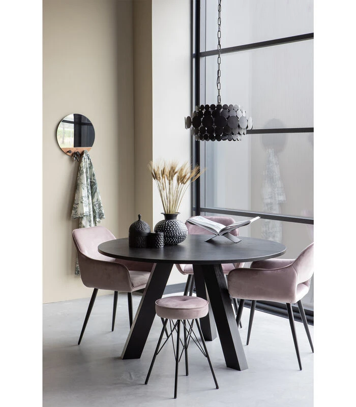 WOOOD Eettafel Rhonda - Eiken - Blacknight - 77x129x129 2 WOOOD Eettafel Rhonda - Eiken - Blacknight - 77x129x129 - Afbeelding 2