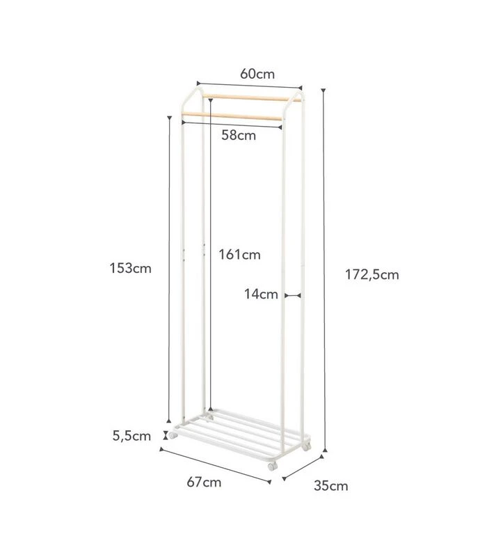Yamazaki Coat Rack - Tower - White 5 Yamazaki Coat Rack - Tower - White - Afbeelding 5