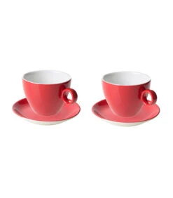 Cappuccinokop En Schotel Bart Colour Cafe 23 Cl 15 Cm Rood Porselein 2 Stuk(s)