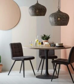 Eettafel Biboca - Hout/Zwart - Ø120cm 7 Eettafel Biboca - Hout/Zwart - Ø120cm -Huishoudelijke Producten Winkel 38bc7d4b91b046c1b940d35d2edb7c37