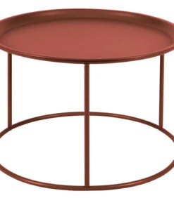 WOOOD Ivar Bijzettafel L - Metaal - Rood - 38x56x56