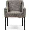 Eetkamerstoel Met Armleuning - Savile Row Dining Armchair - Ribstof - Grijs