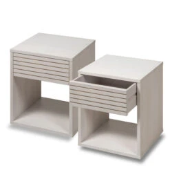 2 X Nachtkastje EMMA In Berkenhout