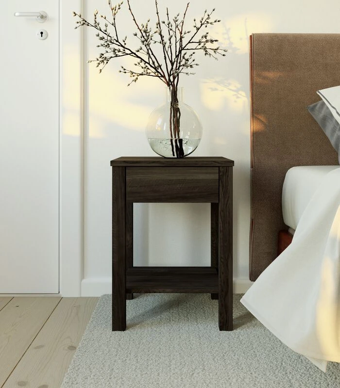 2 X Nachtkastje TOMMY In Berkenhout 2 2 X Nachtkastje TOMMY In Berkenhout - Afbeelding 2