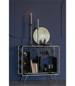 BePureHome Capo Wijnkastje - Metaal - Antique Brass - 80,5x87x33 -Huishoudelijke Producten Winkel 4076780659da450e8a4ec357b96d85d6