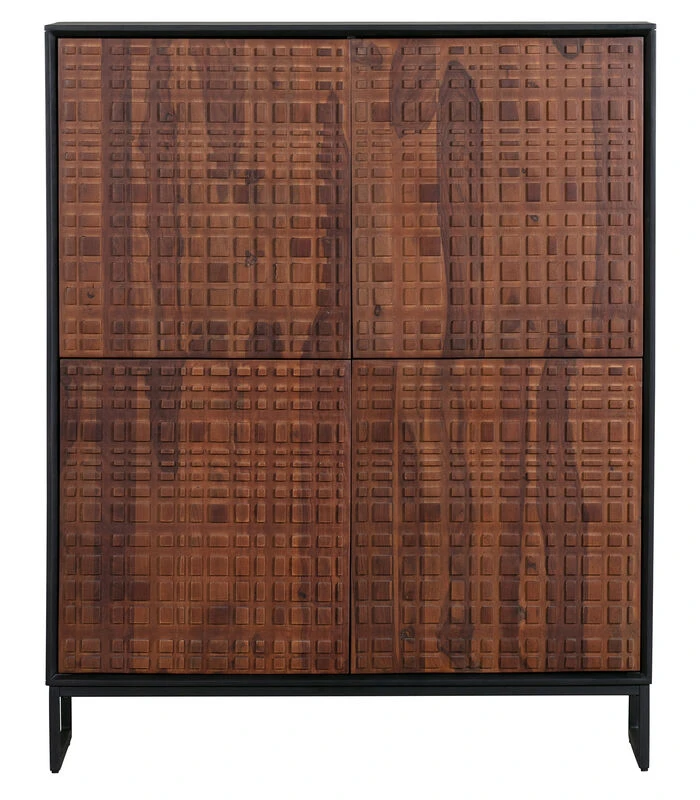 BePureHome Nuts 4-Deurs Kast - Hout - Walnoot/zwart - 140x114x40 1 BePureHome Nuts 4-Deurs Kast - Hout - Walnoot/zwart - 140x114x40