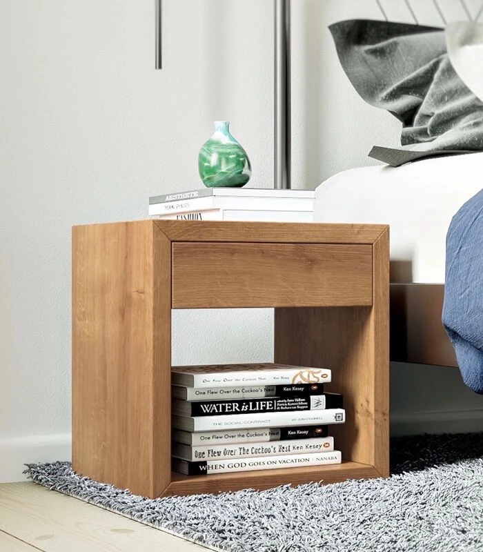 Zwevend Nachtkastje HUGO Met Lade In Eikenhout 6 Zwevend Nachtkastje HUGO Met Lade In Eikenhout - Afbeelding 6