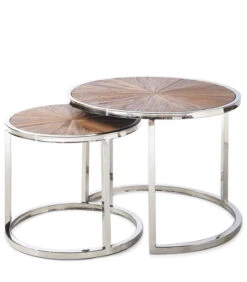 Bijzettafel Rond - Greenwich Table - Set Van 2 Stuks - Zilver