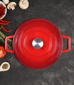 LIVOO Ronde Gietijzeren Stoofpot -Huishoudelijke Producten Winkel 46fb8b6d062547eca2fe9ed2fad8897e