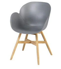Fauteuil Buiten Tulip - Teak/Propyleen - Grijs - Set Van 2