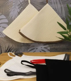 Set Van 2 Ronde Handdoeken Met Honingraatstructuur 250gr M2 -Huishoudelijke Producten Winkel 4ed2b1a36ac943c799ebdf58fa6507d9