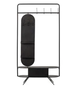 WOOOD Rink Kapstok Met Spiegel - Metaal - Zwart - 188x99x34 7 WOOOD Rink Kapstok Met Spiegel - Metaal - Zwart - 188x99x34 -Huishoudelijke Producten Winkel 503ec1663a224e1ba077023126886d14