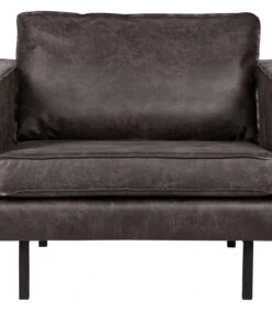 BePureHome Rodeo Fauteuil - Recycle Leer - Zwart - 85x105x86