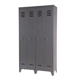 WOOOD Stijn Lockerkast 2-Deurs - Grenen - Staal Grijs - 103x187x40 -Huishoudelijke Producten Winkel 5d86c798a74f439f85d5b097a640fb58