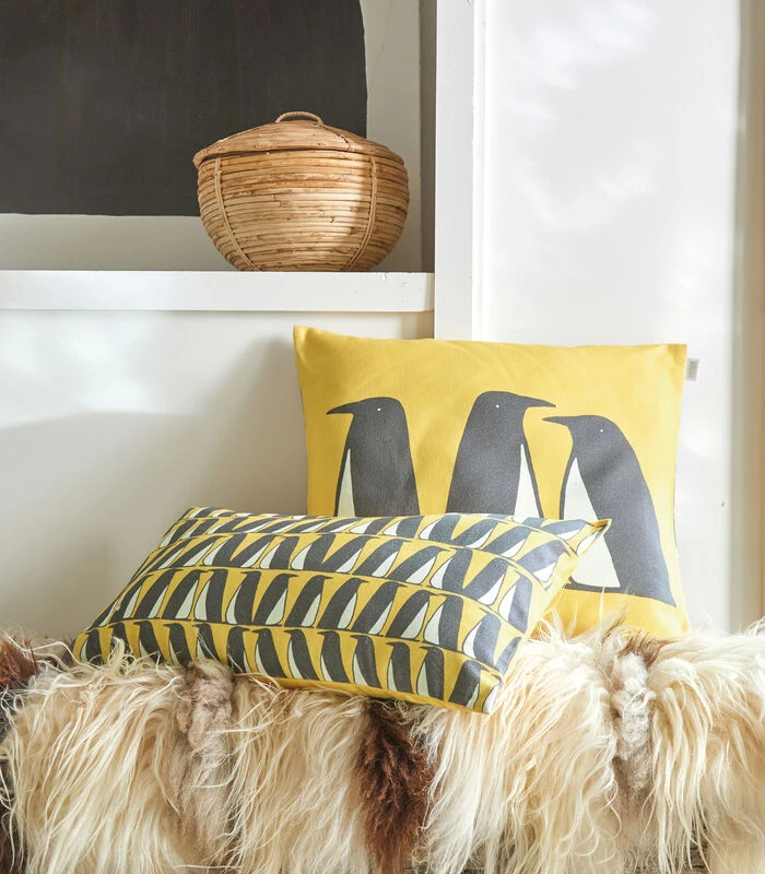 PINGOUINS Miel - Kussen Katoen 2 PINGOUINS Miel - Kussen Katoen - Afbeelding 2