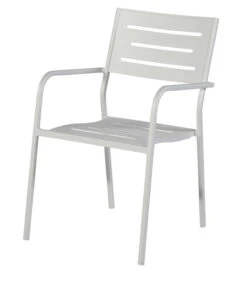 Tuinstoel Met Armleuning - Aluminium - Wit - 85x56x53