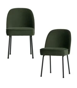 BePureHome Vogue Eetkamerstoel - Fluweel - Onyx - Set Van 2