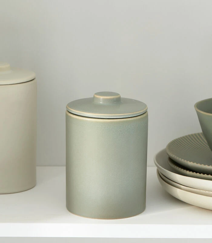 Voorraadpot Kermamiek Met Deksel, Snoeppot Mat - Marseille - Groen 2 Voorraadpot Kermamiek Met Deksel, Snoeppot Mat - Marseille - Groen - Afbeelding 2