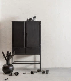 BePureHome Wish 2 Deurs Kast - Metaal - Zwart - 151x87x36 -Huishoudelijke Producten Winkel 63d5b61e8c194681878cf502f210e200