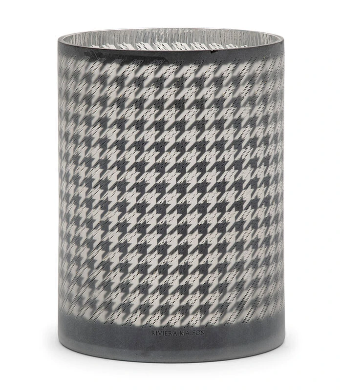 Windlichten Voor Binnen - Pied-de-Poule Hurricane - Lantaarn - 24cm X 18cm 1 Windlichten Voor Binnen - Pied-de-Poule Hurricane - Lantaarn - 24cm X 18cm