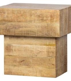 Balk Too Salontafel - Hout - Naturel - 50x50x35 -Huishoudelijke Producten Winkel 71f1e8d9bda8416b9c558cd2e18565ef